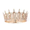 Coronita aurie din aliaj cu strasuri si perle aurii 15.5*5.3 cm