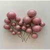 Set 20 sfere pentru decor tort, Roz cu auriu stralucitor (sclipici)