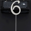 "6" Toper argintiu cu strasuri