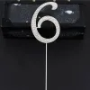 "6" Toper argintiu cu strasuri