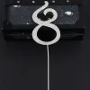 "8" Toper argintiu cu strasuri