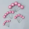 Set 20 sfere pentru decor tort, Roz stralucitor (sclipici)