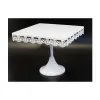 Platou din metal patrat dantelat, 25 cm alb