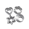 Set de 12 decupatoare metalice, cu 4 forme geometrice