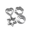 Set de 12 decupatoare metalice, cu 4 forme geometrice
