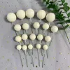Set 20 sfere pentru decor tort, Crem deschis sidefat