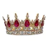 Coronita aurie din aliaj cu strasuri si perle roz 15.5*5.3 cm