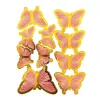 Set 30 de fluturi topper 3D, roz cu auriu
