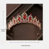 Tiara / coronita aurie din aliaj cu strasuri Rosii - 14.5*5.5 cm