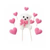 Decoratiuni din zahar – Ursulet cu inimi roz