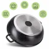 Cratita adanca 5.5L din aluminiu turnat – antiaderent marmorat, capac sticla, inductie