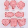 Set forme decupatoare biscuiți religioase – cruce, pește, porumbel, biblie – 8 modele, dimensiuni variate