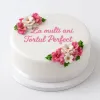 Flori din pastă de zahăr roz și albe pentru decor tort – set 20 buc