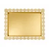 Platou din metal cu dantela auriu, 30x20 cm