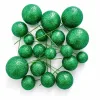 Set 20 sfere din spuma pentru decor tort, Verde stralucitor (sclipici)