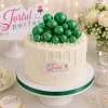 Set 20 sfere din spuma pentru decor tort, Verde stralucitor (sclipici)
