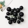 Set 20 sfere din spuma pentru decor tort, Negru stralucitor (sclipici)