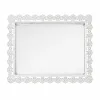 Platou din metal cu dantela alb, 30x20 cm