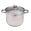 Oala inox 6L (22cm) cu capac sticla – compatibila inductie, gaz si electric