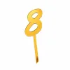 Topper tort auriu Cifra 8 din plastic tip oglinda, 11 cm