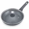 Tigaie cu capac 24 cm, granit, antiaderentă cu inducție, gri