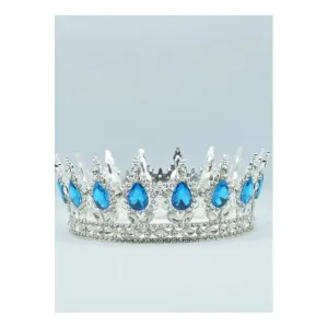 Coronita Argintie din metal cu strasuri bleo
