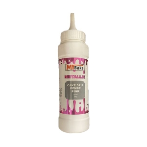 Glazura de ciocolata metalizata - Cake drip roz, 250g MyBake