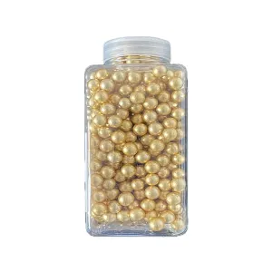 Perle de zahar pentru decor aurii 100g, 10 mm Dr Gusto