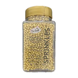 Perle de zahar pentru decor aurii Confetti 100g, 2mm Dr Gusto