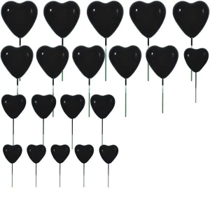 Set 20 Inimi pentru decor tort, Negre