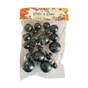Set 20 sfere pentru decor tort, Verde inchis/ negru (tenta de negru) sidefat
