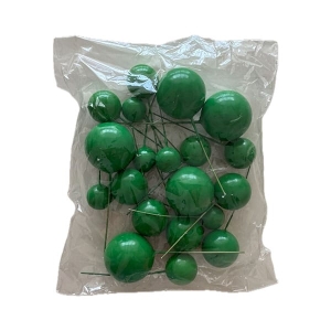 Set 20 sfere pentru decor tort, Verde sidefat