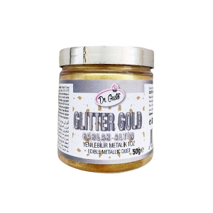 Colorant auriu alimentar pudra metalizat, Glitter GOLD 50g, Dr Gusto