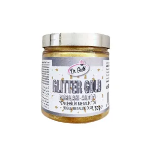Colorant auriu alimentar pudra metalizat, Glitter GOLD 50g, Dr Gusto