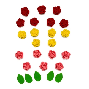 Decoratiuni din pasta de zahar, Flori ornamentale colorate
