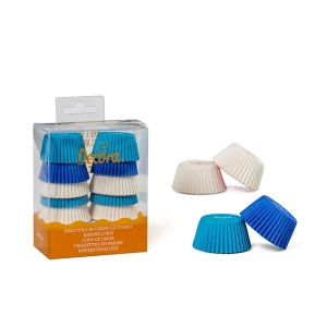 Mini cupe / chese pentru briose asortate bleo si alb, 200 buc