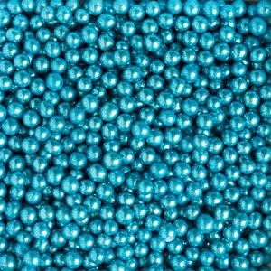 Perle de zahar albastru metalizat ⌀5 mm, 100 gr Deco