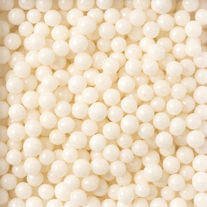 Perle de zahar albe stralucitor ⌀7 mm, 100g Deco