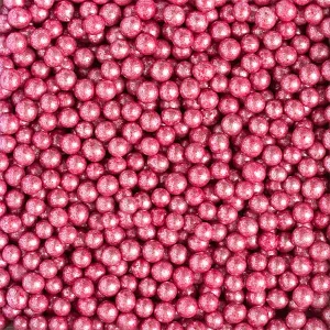 Perle de zahar roz metalizat ⌀5 mm, 100g Deco