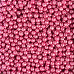 Perle de zahar roz metalizat ⌀5 mm, 1kg Decora