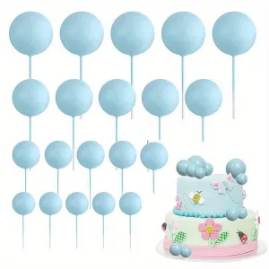 Set 20 sfere pentru decor tort, Bleo sidefat