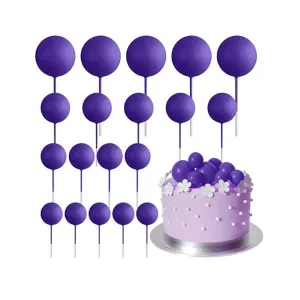 Set 20 sfere pentru decor tort, Mov inchis sidefat