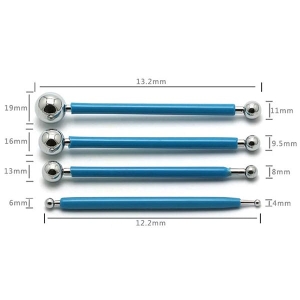Set 4 ustensile cu cap metalic