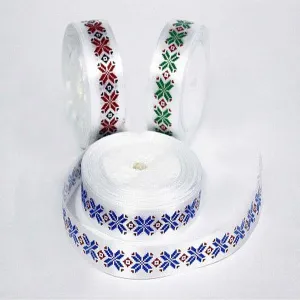 Panglica satin Traditional Romanesc 1 cm / 18 m, rosie