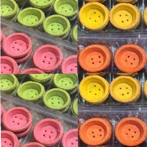 Coji de tarte rotunde colorate, 144 buc