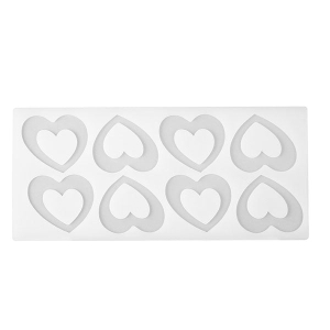 Forma din silicon pentru ciocolata, 8 Inimi