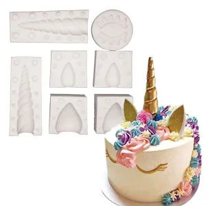 Forme din silicon, model Unicorn din 7 piese