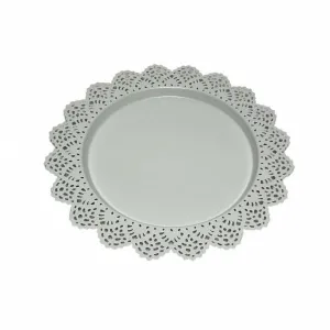 Platou din metal alb, 38 cm