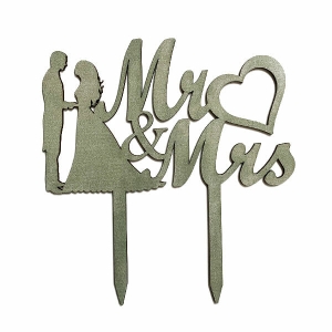 Toper tort "Mr &amp; Mrs", argintiu