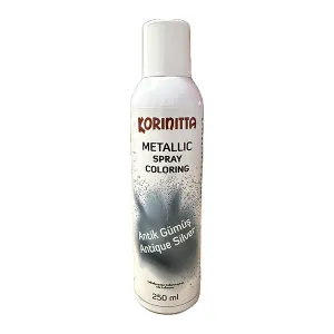 Colorant alimentar metalizat Spray 250 ML - Argintiu prafuit, Korinitta